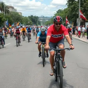 passeio ciclístico no Dia do Trabalhador