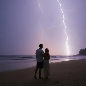 casal atingido por raio em Outeiro